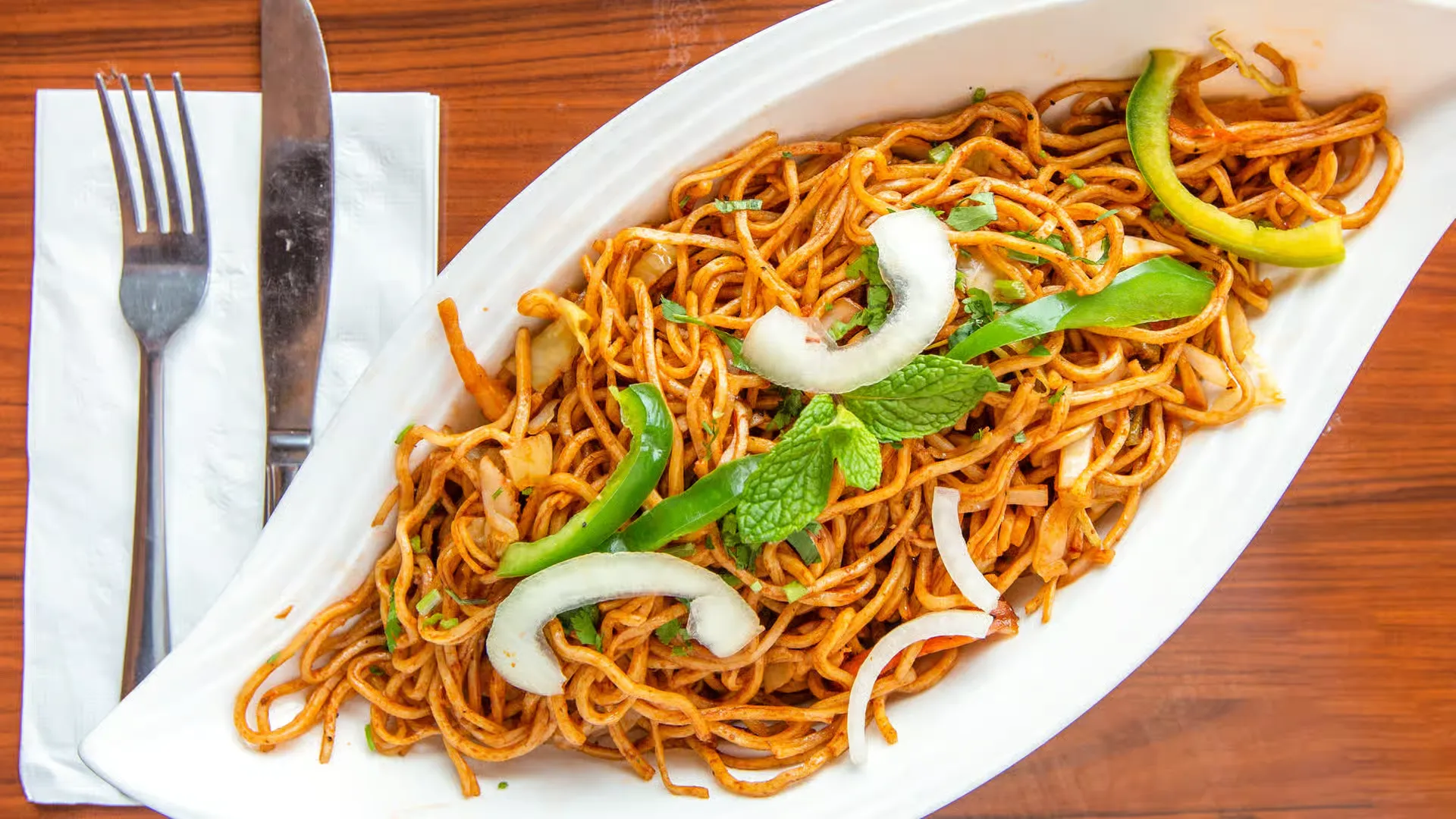Delicious Hakka Noodles at The Tandoor in Edmonton, AB